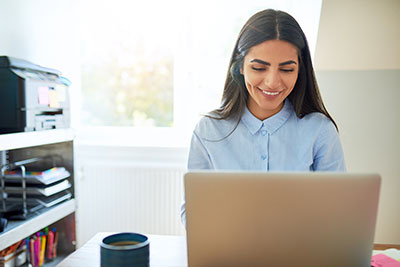 woman working on laptop